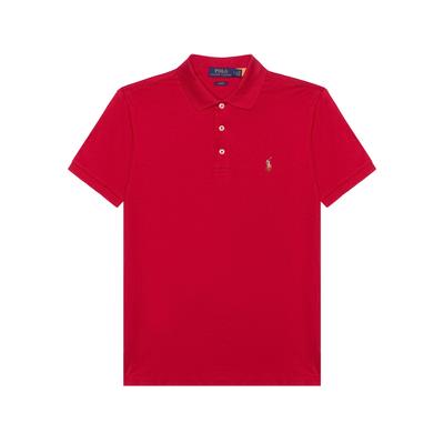 Polo Culoare Solidă Logo Brodat Buton Polo Casual Mânecă Scurtă Bărbați topuri Vișiniu MNPOKNI1N820726-600