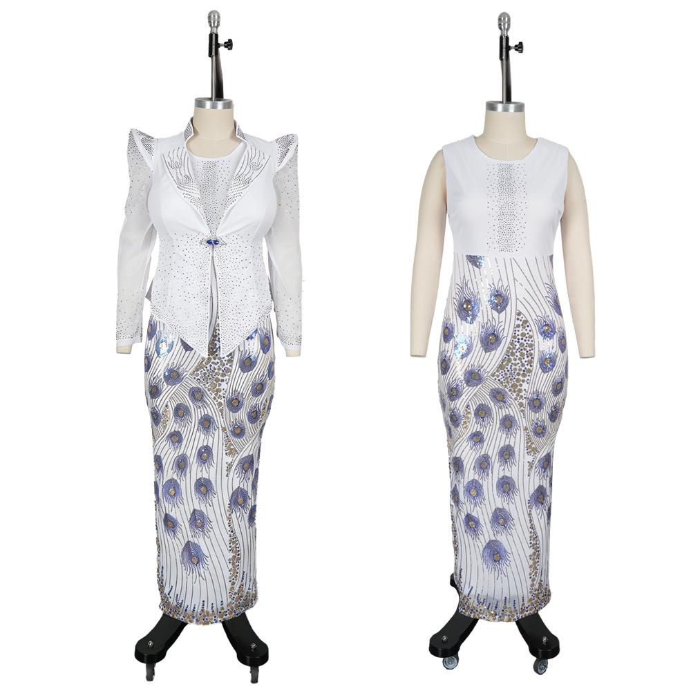 African Print Vest Dress: Women's Fashion Commuting Hip-Hugging Skirt, European and American Style.