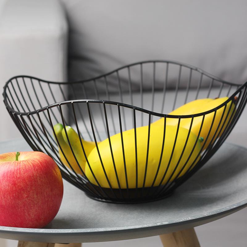 Nordic Creative Iron Art Fruit and Snack Basket for Living Room Storage