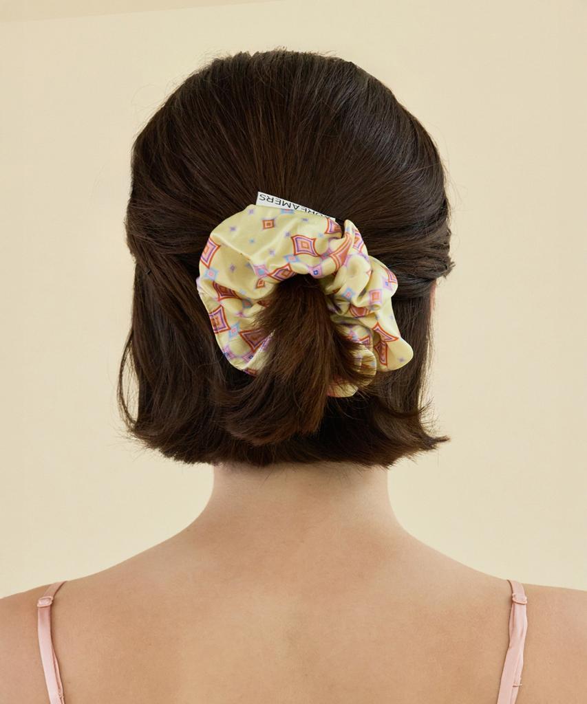 2Dreamers Amber Grid Silk Scrunchie