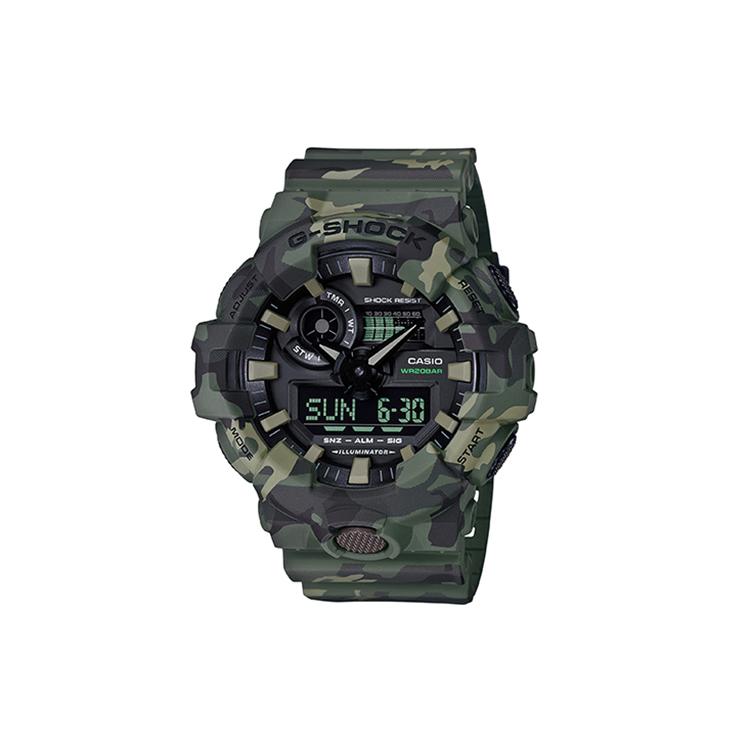 CASIO YOUTH Collection Quartz Movement Resin Strap Watch Men s Watches Black Dial GA-700CM-3A Army Green Strap