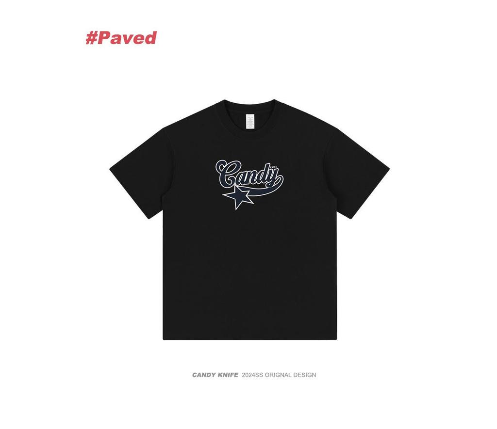 Amerikanisches Retro Vintage Unisex Schwergewicht Baumwoll Rundhals T-Shirt