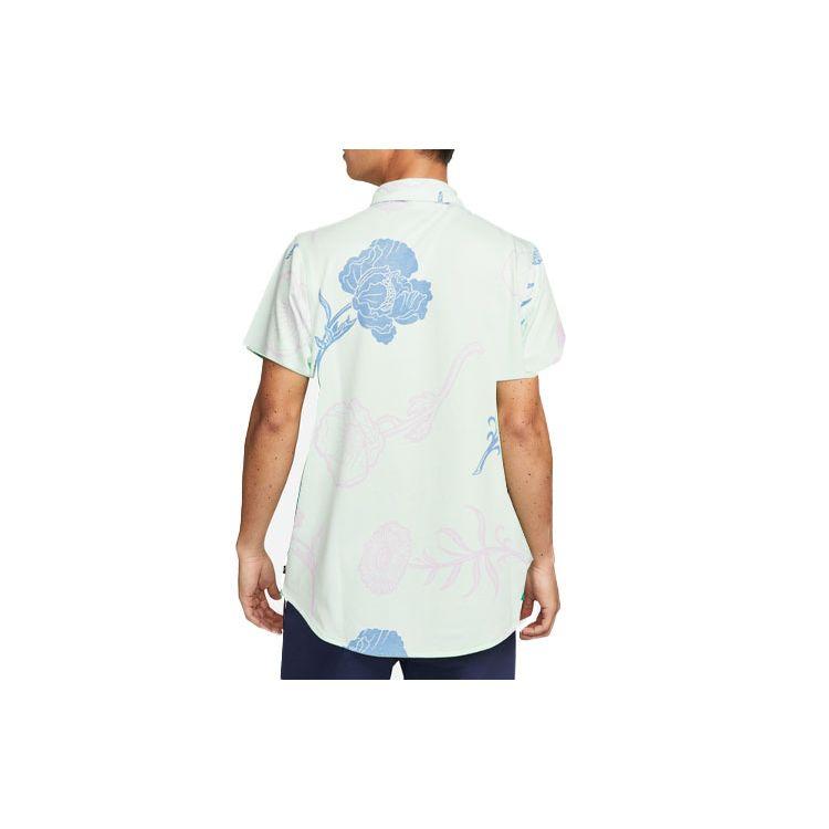 Nike SB Plant Flowers Full Print Casual Short Sleeve T-Shirt Couples Style Unisex Tops Light-Green DM0170-394