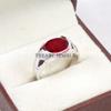 Ruby Oval Cut Gemstone With 925 Sterling Silver Ring For Men's #B545 JL375686404473