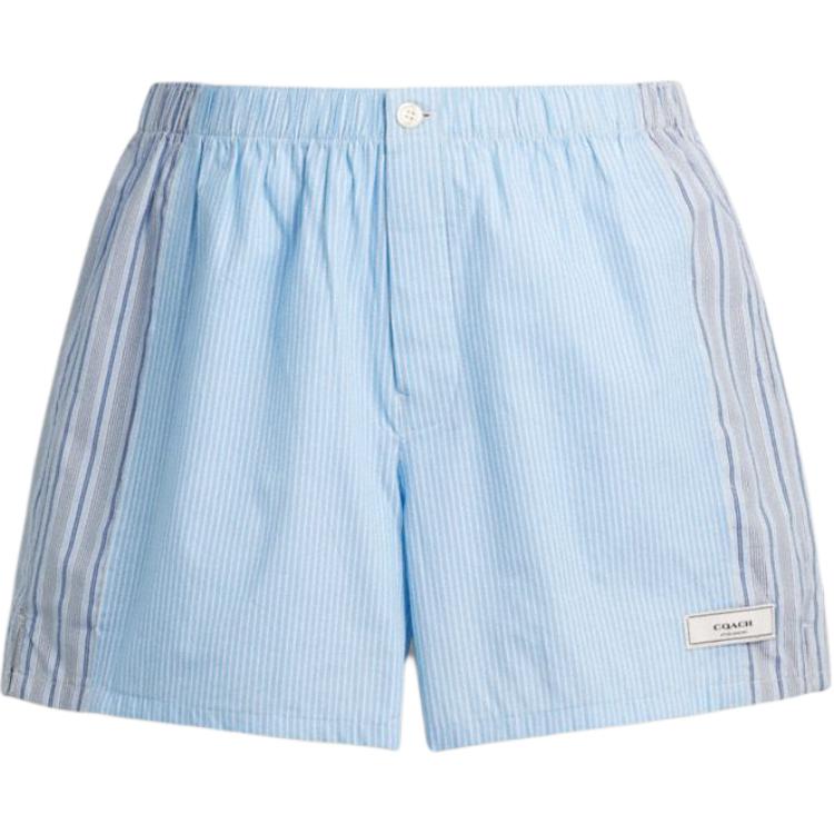 

Coach Logo Badge Elastic Waist Side Panel Casual Shorts Men shorts Light-Blue CBR19-VS1 XL