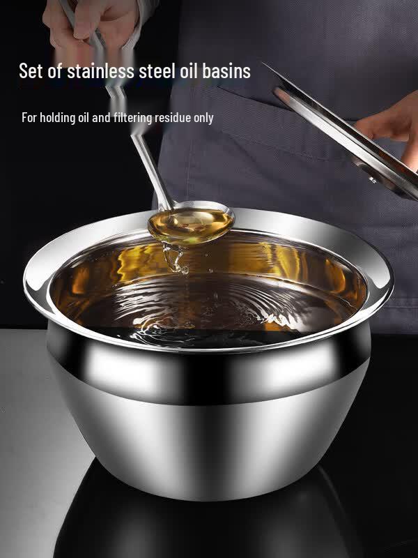 Tian Ya Jing Extra Thick 304 Stainless Steel Oil Pot with Lid