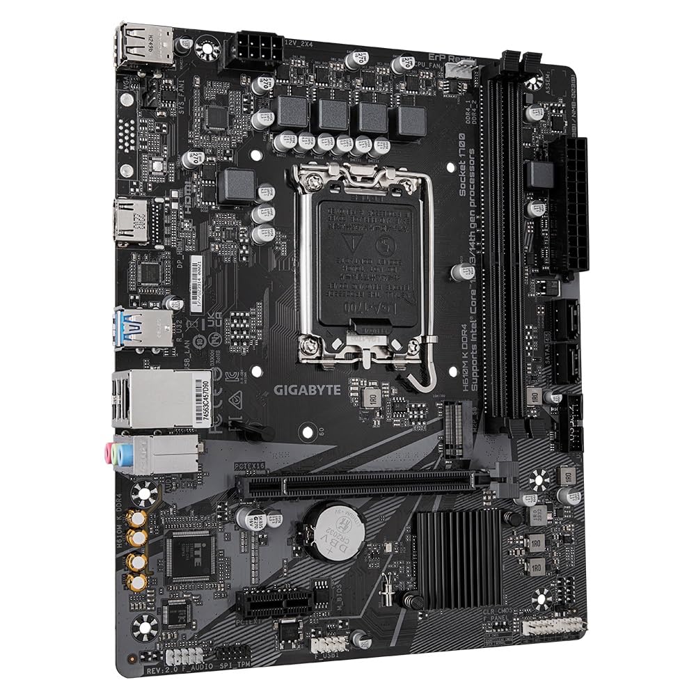 GIGABYTE H610M K DDR4 LGA1700 Micro-ATX Motherboard (H610M K DDR4 MB6488) for Intel 14th, 13th, and 12th Generation Core Processors