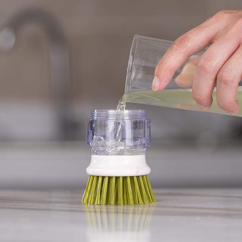 Spülbürste mit Seifenspender, Mehrzweck-Scheuerbürste mit Seifenspender für den Haushalt, universelle Küchenspülbürste mit Tary