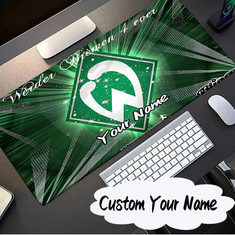 Custom Name Mouse pad Green And White Werder Mouse pad, Gaming Mouse Pad, keyboard pad, Desk Decor for computer notebook Fan Birthday Gift