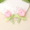 2Pcs Tulip Floral Hair Clips 3D Flower Ribbon Bow Hairpin Korean Style Spring Sweet Baby Girl Children Hair Accessories Headwear