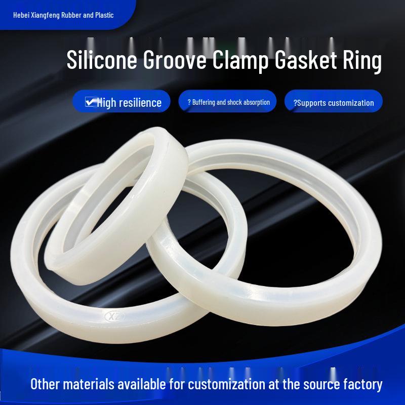 Silicone Groove Clamp Seal Ring for Sanitary Quick-Connect Pipe Fittings in Firefighting Systems.