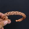Handmade Pure Copper Woven Cuff Bracelet for Men & Women  Adjustable Braided Wire Bangle  Vintage Ethnic Jewelry Gift