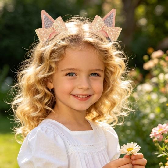 Girl Hairpin Spring Clip Bottom 3D Cat Dog Ear Shape Hair Clip Kids Boys Girls Bow Embellishment Animal Role Play Hair Accessory