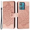 For Motorola Edge 40 Neo 5G Case PU Leather Mandala Imprinted Design Wallet Phone Cover