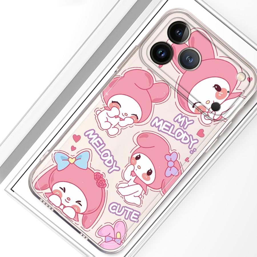 

Case for iPhone 17 Pro Max 7 8 XS Max XR 15 14 Plus 12 Mini Air 11 16 13 Pro Soft Phone Cover Sanrio Hello Kitty Melody iPhone X