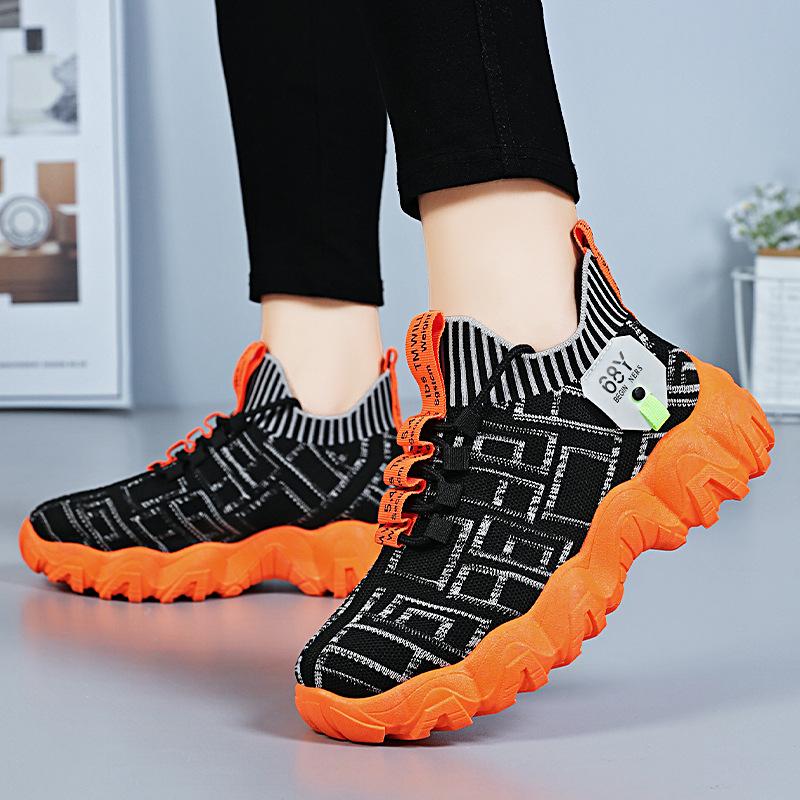 Women's Shoes New Breathable Sneakers Platform Single Shoes Mesh Soft Sole Thick Sole Bright Trend Shoes Women's