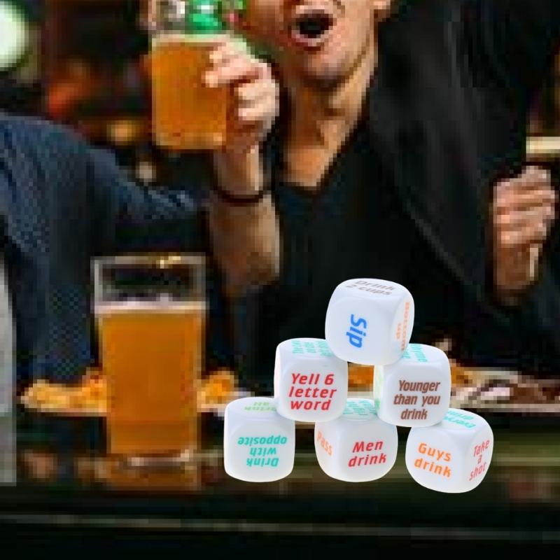 6 Pieces 25mm Bars Pubs Wedding Party Favors Games Gambling Drink Decider Dices