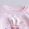 Girls' Bunny Top Sweatshirt - 2026 Spring/Autumn Round Neck Pullover