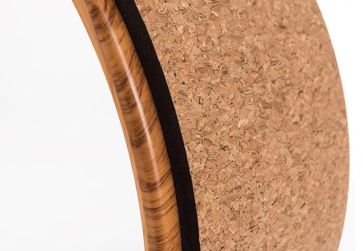 Chelien Yoga Wheel Foam Roller 33cm X 13cm Ring Fitness Flexible Cork Wood Grain Inner (Simple + Wheel)