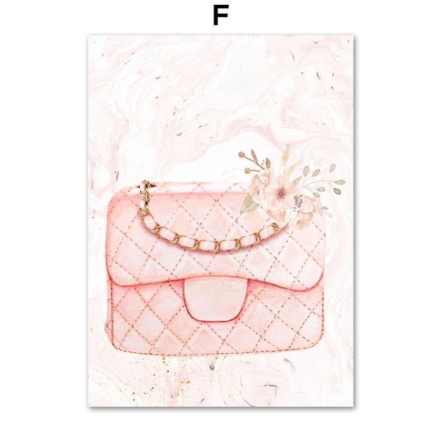 High Heels Lipstick Perfume Flower Nordic Posters Fashion Gir And Prints Wall Art Canvas Painting Wall Pictures For Living Room