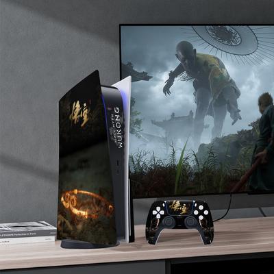 Black Myth Wukong Full Body Vinyl Skin Sticker Decal Cover Dustproof Protective Cover for PS5 Disc Digital Console Controllers