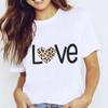 Women's Fruit-Flower Print Crew-Neck Tee Spring/Summer Aesthetic Polyester Fiber Cute Base Shirt Trendy Top