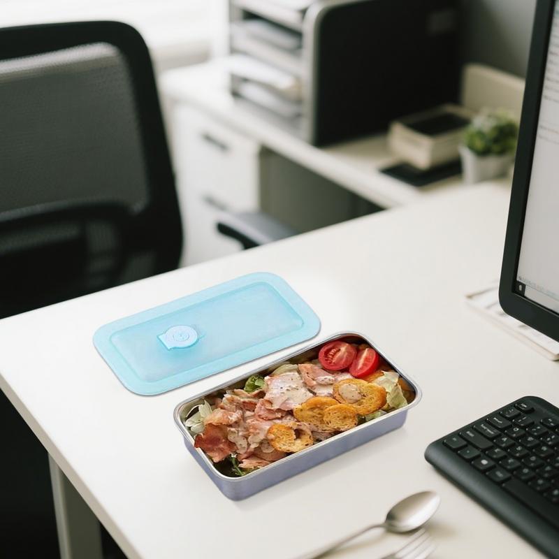 304 Edelstahl Lunch Bento Box Einzel-/Doppel-Fach Wiederverwendbare Snackbehälter Auslaufsicher Kühlschrank Lebensmittelbehälter