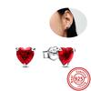 Hot Selling 100% 925 Sterling Copper Sparkling Infinity Red Heart Zircon Original Pantaro Stud Earrings Women Zircon Wholesale