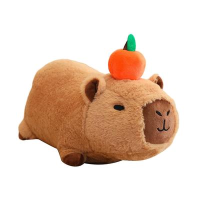 Blødt Legetøj Plysfigur Legetøj Capybara med Lyd Komfortabel Sofa Unikt Soveværelse Sød Capybara Udstoppet Dyr til Familiegaver Liggende 20cm