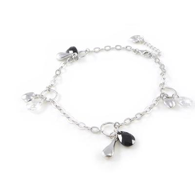 [F6355] - Silver Bracelet 'Linda' Black Silver