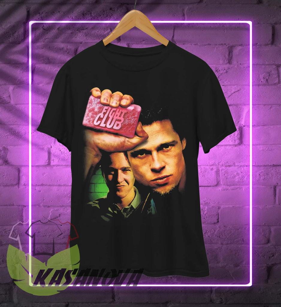 Tyler Durden T-Shirt, Brad Pitt Fight Club Vintage 90s Movies Fan Merch T-Shirt