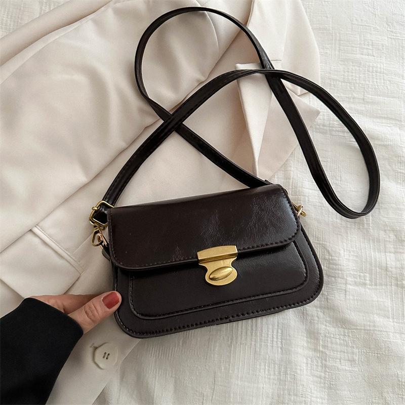 New Winter Niche Shoulder Bag Retro Crossbody Bag Women's Texture Solid Color Fashionable Casual Square Bag Trendy
