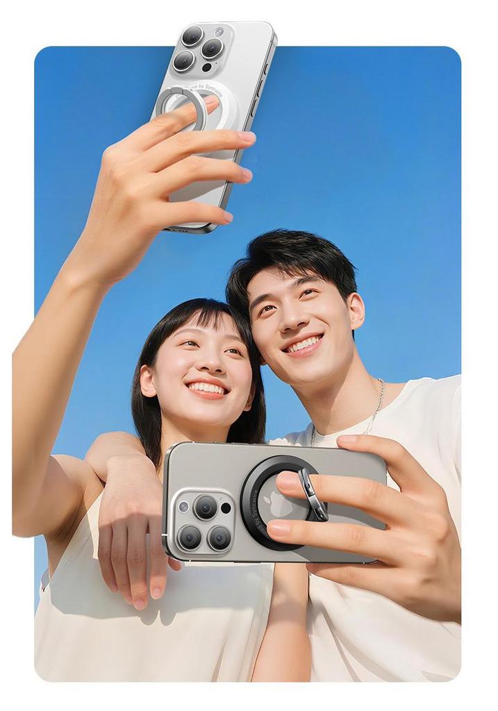 360° Rotating Double-Sided MagSafe Magnetic Phone Holder & Finger Ring Stand
