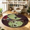 Dandadan Personalized Round Rug Support Custom Name, Soft Home Decor Mat