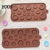 Button Shape Baking Mold Silicone Mold, Food Grade Non Stick Chocolate Candy Making Casting Multi Cavity Dessert Tray, Flexible Easy Release