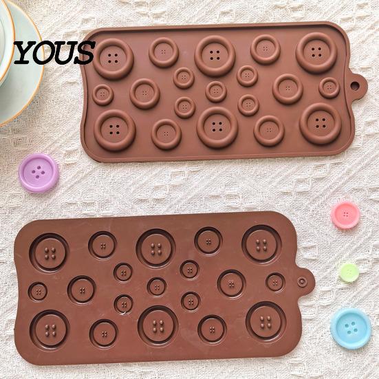 Button Shape Baking Mold Silicone Mold, Food Grade Non Stick Chocolate Candy Making Casting Multi Cavity Dessert Tray, Flexible Easy Release