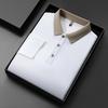 New Men'S Business Casual  Long Sleeve Solid Color Polo Shirt Fashionable Warm Comfortable Four Seasons Versatile Top