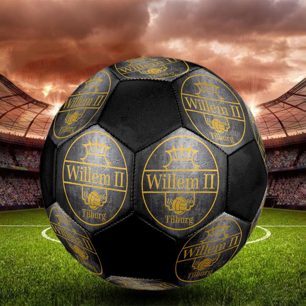 Willem II Tilburg Size 5 Soccer Ball, Machine-Stitched PVC, Durable & High Bounce, All Ages Fit, Fan Merchandise, Matches & Outdoor Use.