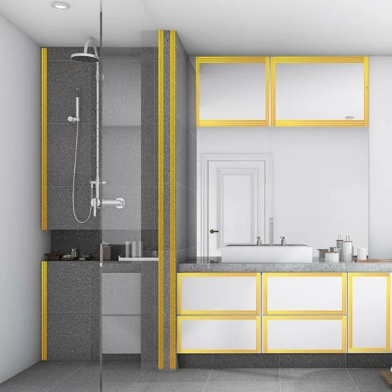 1PC 5m/196.85inch Self Adhesive Ceramic Tile Sticker Waterproof Gap Sealing Tape Wall Sticker Strip Floor Tile Stickers Living R