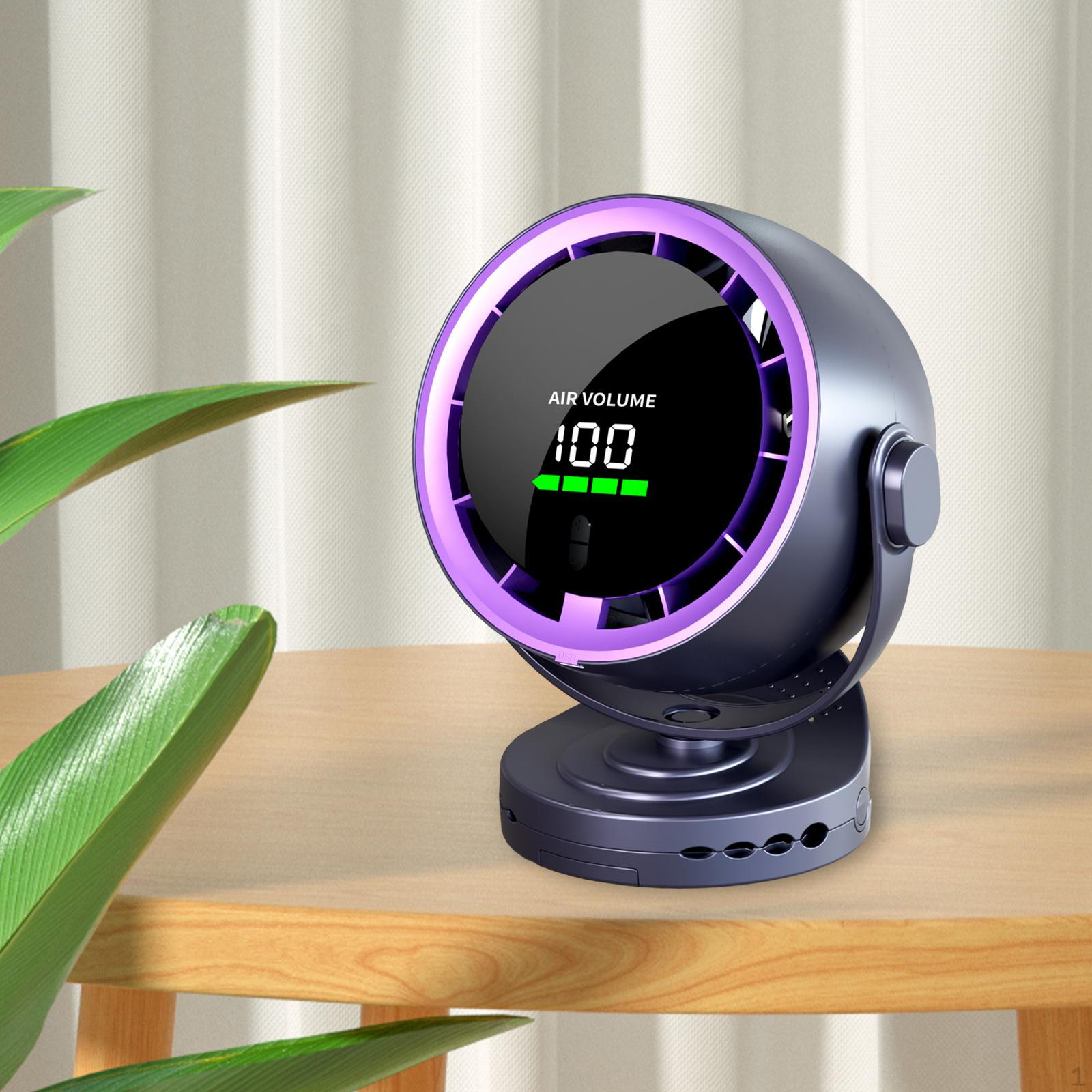 

Настольный вентилятор, портативный вентилятор, тихий, цифровой дисплей, настольное воздушное охлаждение для путешествий на открытом воздухе фиолетовый