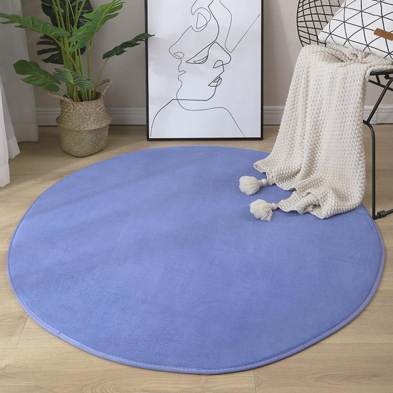 2022 Hot Sell Round Coral Velvet Carpet Color Water Absorption Sofa Carpet Memory Foam Bedroom Living Room Children Rug Yoga Mat