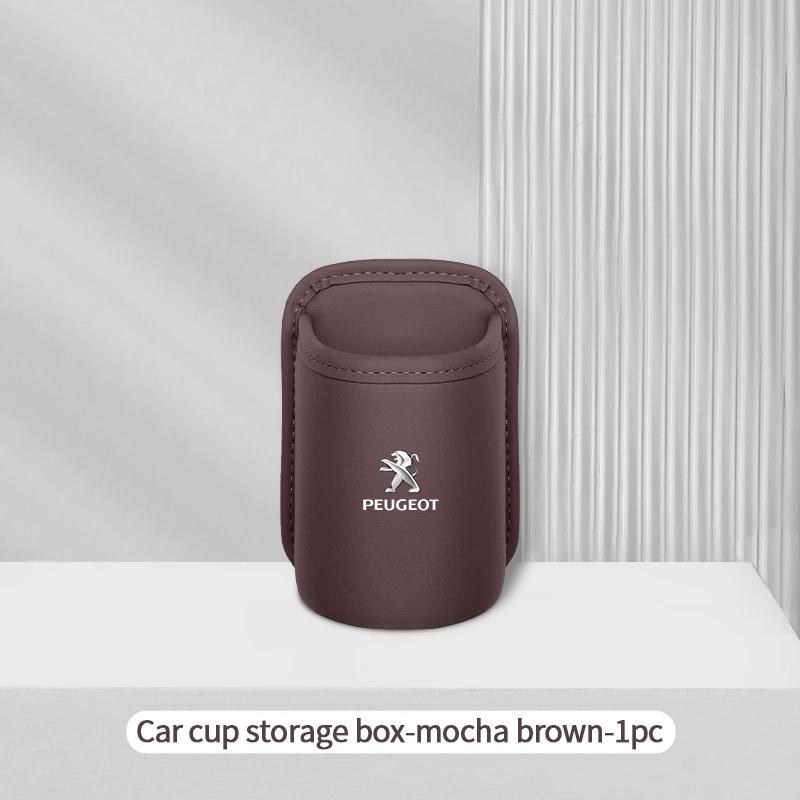 

Leather Car Door Side Water Cup Holder Interior Storage Box for Peugeot 106 207 208 301 306 307 308 407 408 508 2008 4008 5008