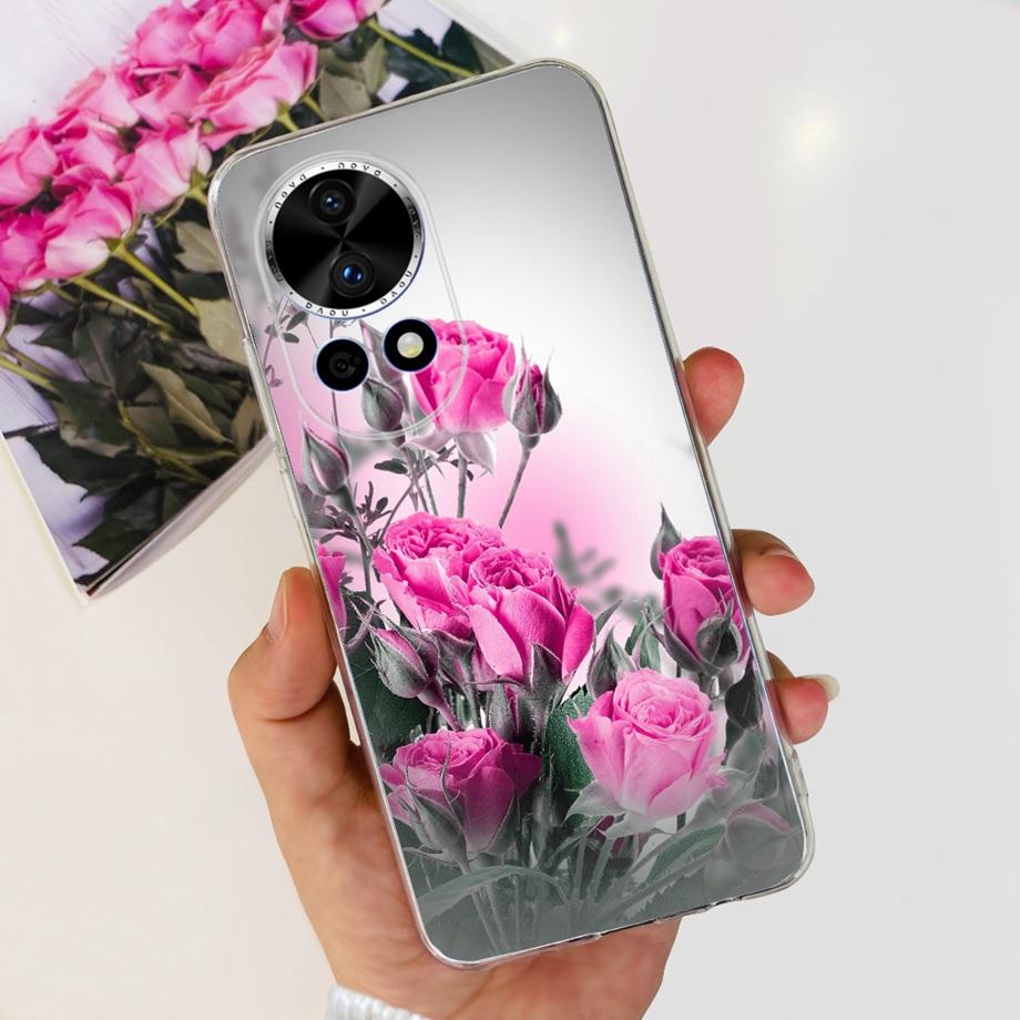 For Huawei Nova 12 Pro Nova12 Lite Nova 11i Case Transparent Soft Slim TPU Silicone Cover Bumper Nova12 Nova11i Astronaut Flower