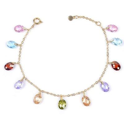 [P2329] - Gold Plated Bracelet 'Linda' Multicolored Gold - 6x7 Mm
