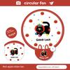 Summer Trendy Foldable Fan with Light, Portable and Cute Cartoon Design, Suitable for Students, Small Round Fan in Hong Kong Style
