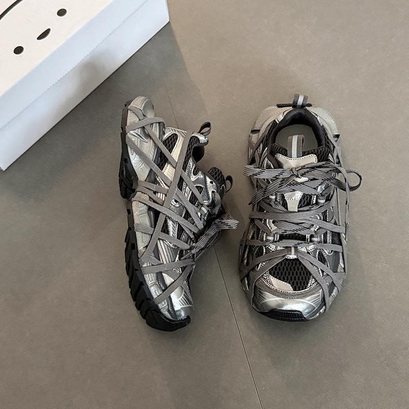 Retro versatile straps old dirty dad shoes autumn and winter fashion mesh girls sports moral training shoes casual shoes