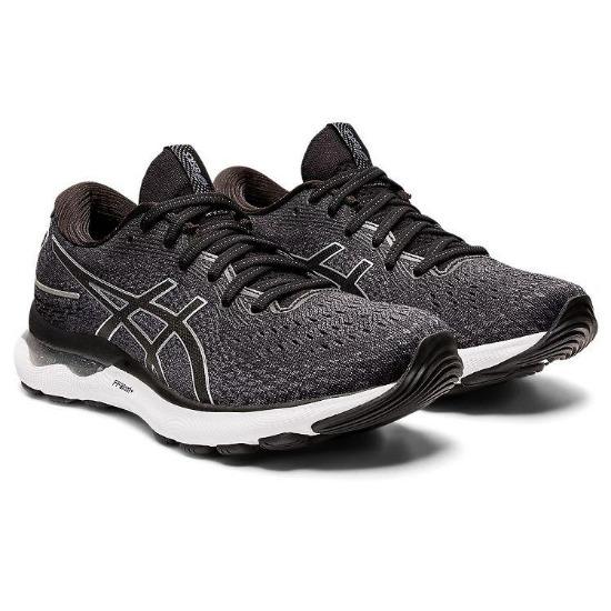 Asics Gel Nimbus 24 Weit Schwarz Weiß Damen Sneaker 1012B199-001
