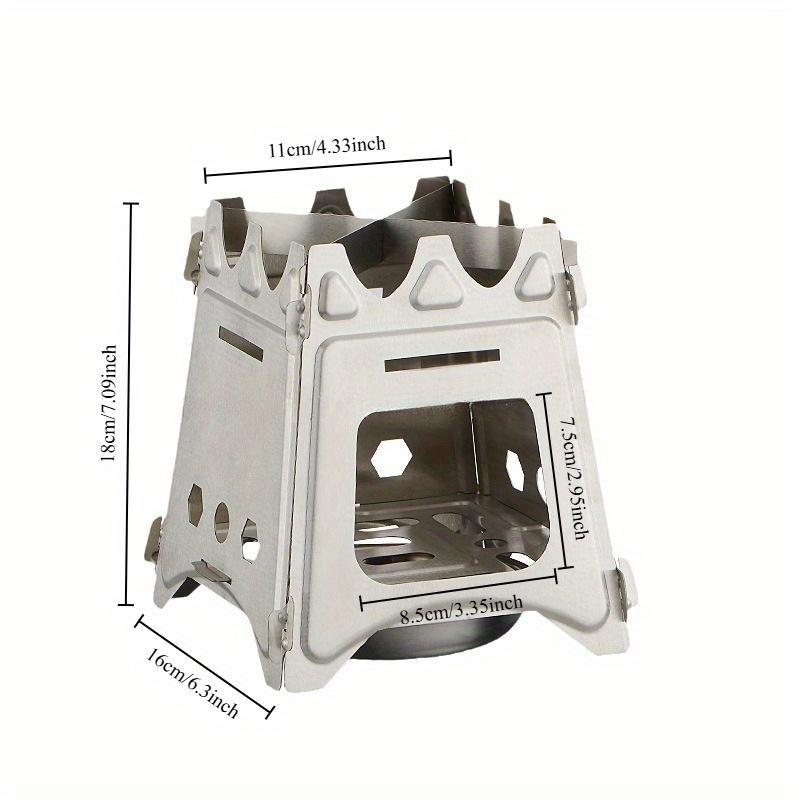 

Outdoor Stainless Steel Square Wood Stove, Camping Hike Folding Mini Card Portable Multi-function Stove, Camping Equipment