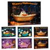 Yousheng Halloween Advent Calendar for Girls 24 Days Countdown Calendar with 24 Pcs Ghost Reading Book Earrings for Halloween Party Supplies
