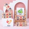 Wooden Word Spelling Game Vowel Letter Pairing Alphabet Learning Toys Letters Reading Building Blocks for Kids Early Education